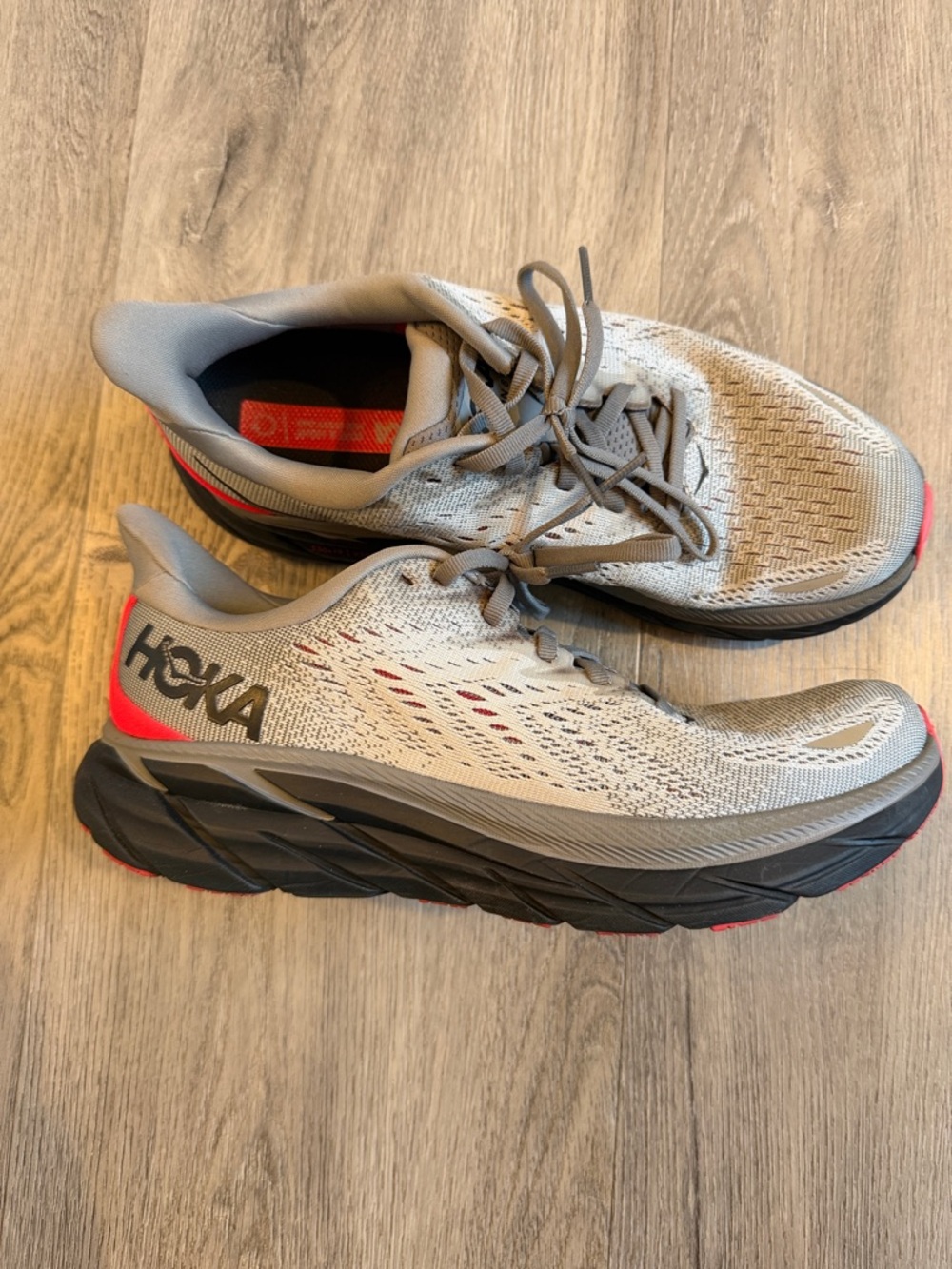 HOKA Women Neutral Running Shoes - Grey with Black & Pink Accents